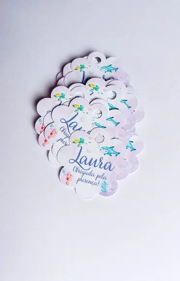 Mini Tag Fundo do Mar Menina 130 Unidades