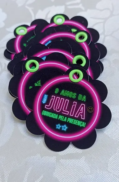 Tag Festa Neon com Ilhós 50 Unidades