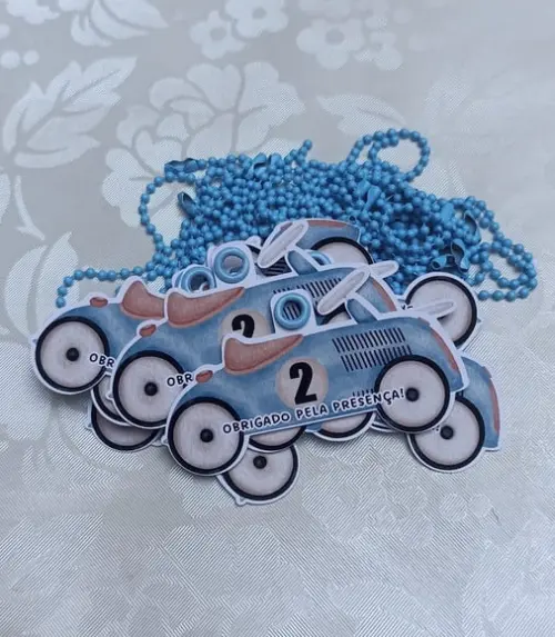 Tag Carrinhos Vintage com Correntinha - 30 Unidades