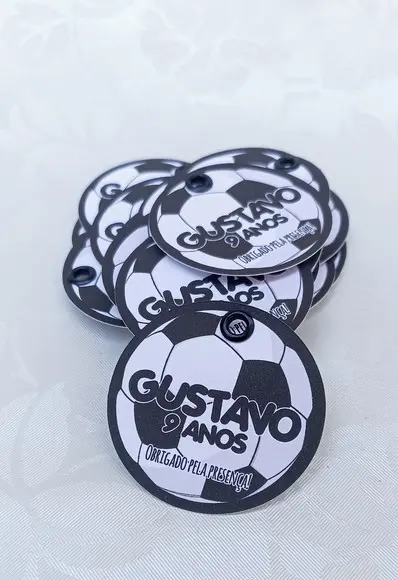 Tag de Agradecimento Bola de Futebol 100 Unidades