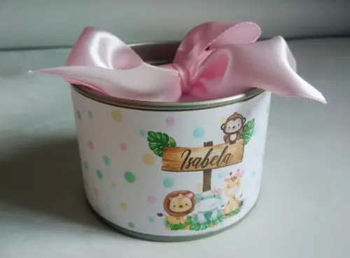 Latinha Personalizada Safari Menina - 50 Unidades