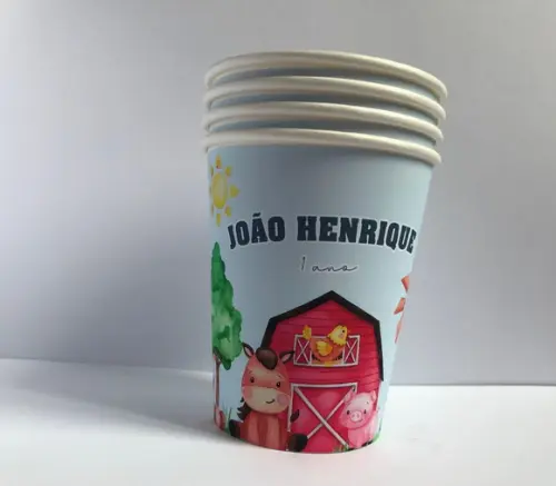 Copo Descartávei Personalizado - 100 Unidades Fazendinha