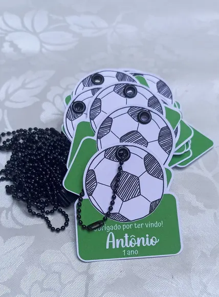 Tag Futebol com Ilhós e Correntinha - 35 Unidades