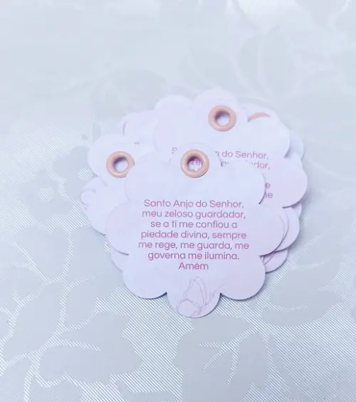 Tag Batizado Oração do Santo Anjo - 50 Unidades