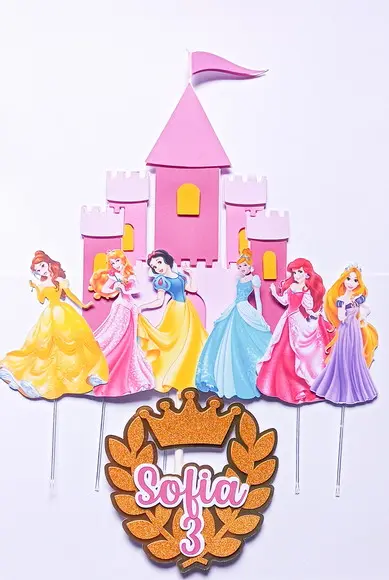 Topo de Bolo Princesas Camadas