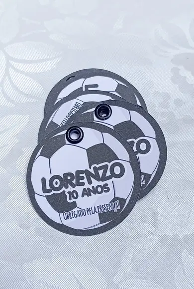 Tag Bola de Futebol com Corrente - 30 Unidades