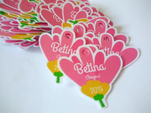 Tag Flor Lembrancinha de Maternidade 50 Unidades