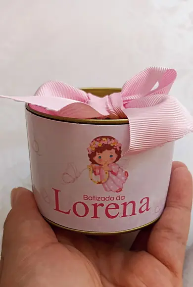 Latinha Personalizada 7x5 cm Batizado 20 Unidades