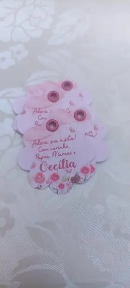 Tag de Agradecimento Rose Frente e Verso 30 Unids