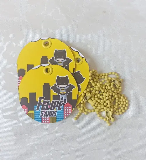 Batman Tags com Correntinha - 56 Unidades