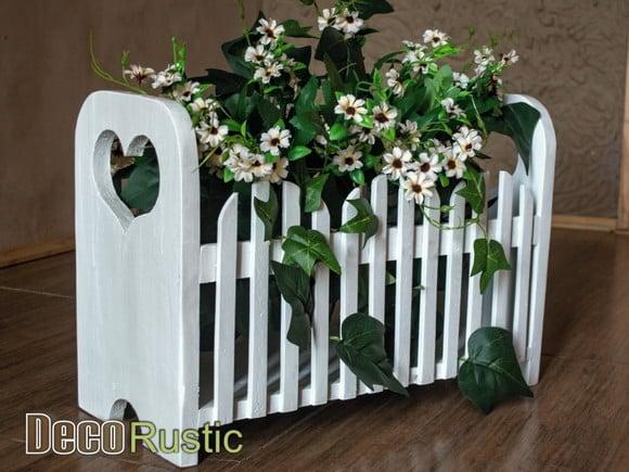 Floreira de Chão Rustica para Vasos - Natural ou Branca