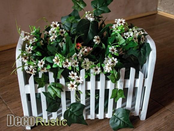 Floreira de Chão Rustica para Vasos - Natural ou Branca