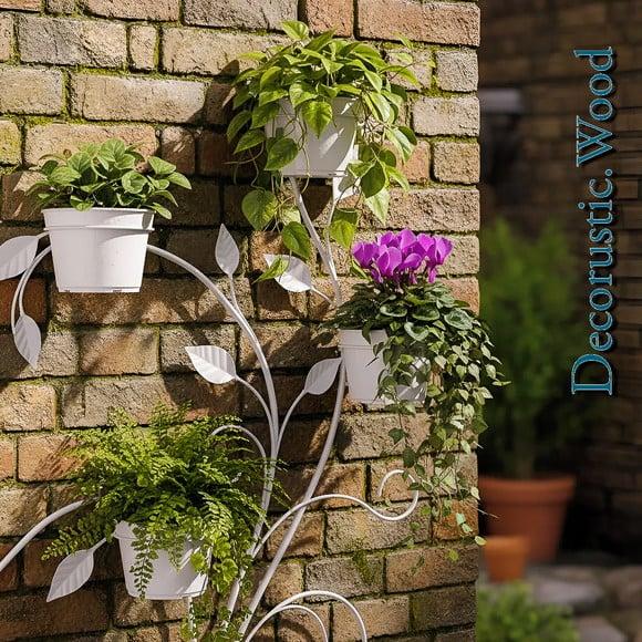 Jardim Vertical 6 Vasos - Metal Branco - 100×80 cm