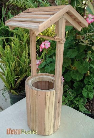 Poço Porta Vaso Decorativo para Jardim