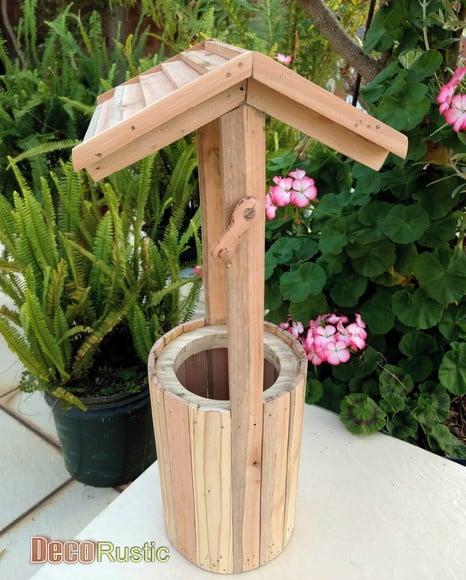 Poço Porta Vaso Decorativo para Jardim