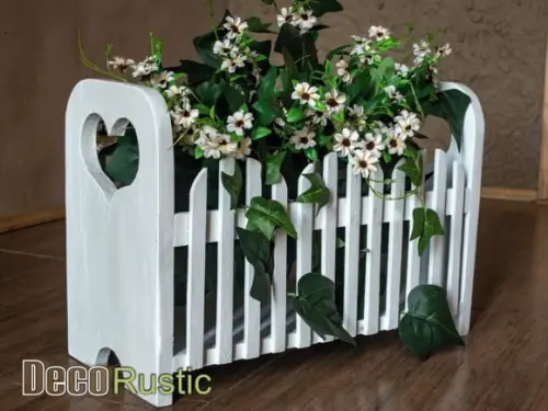 Floreira de Chão Rustica para Vasos - Natural ou Branca