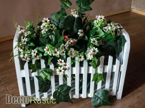 Floreira de Chão Rustica para Vasos - Natural ou Branca