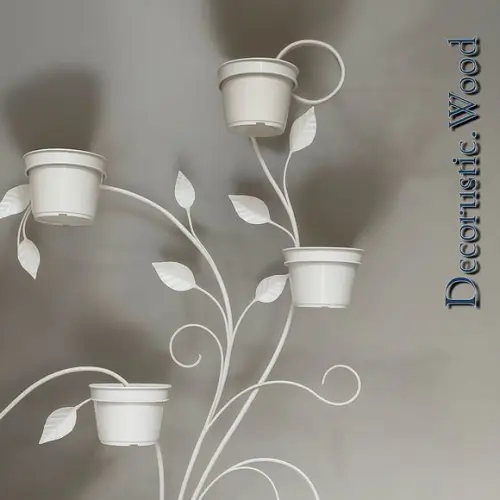 Jardim Vertical 6 Vasos - Metal Branco - 100×80 cm