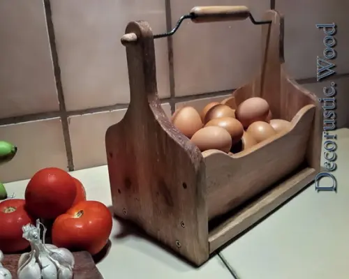 Porta-ovos, Madeira Rústica - Frete Reduzido!!