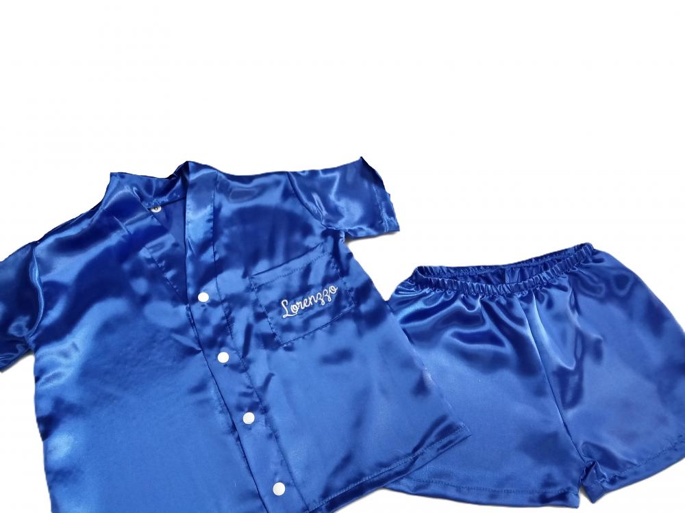 Pijama Infantil Curto em Cetim Personalizado