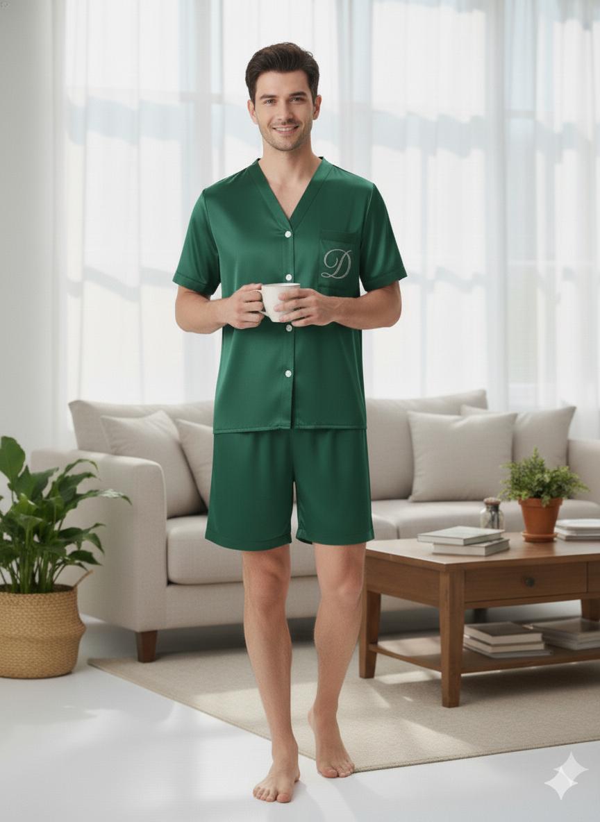 Pijama Curto em Cetim Personalizado até 46