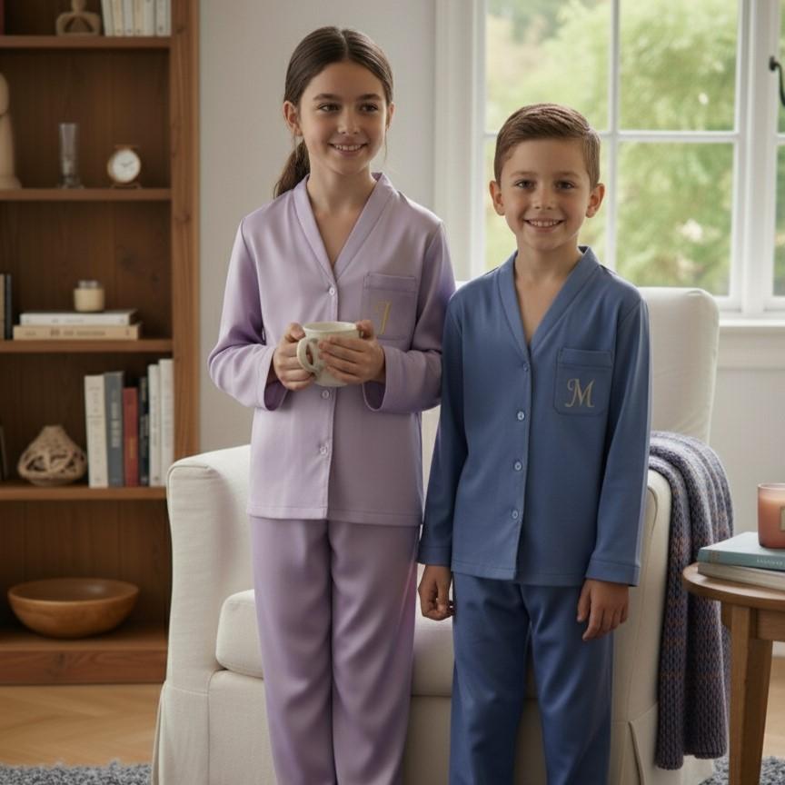Pijama Infantil Longo em Cetim Personalizado