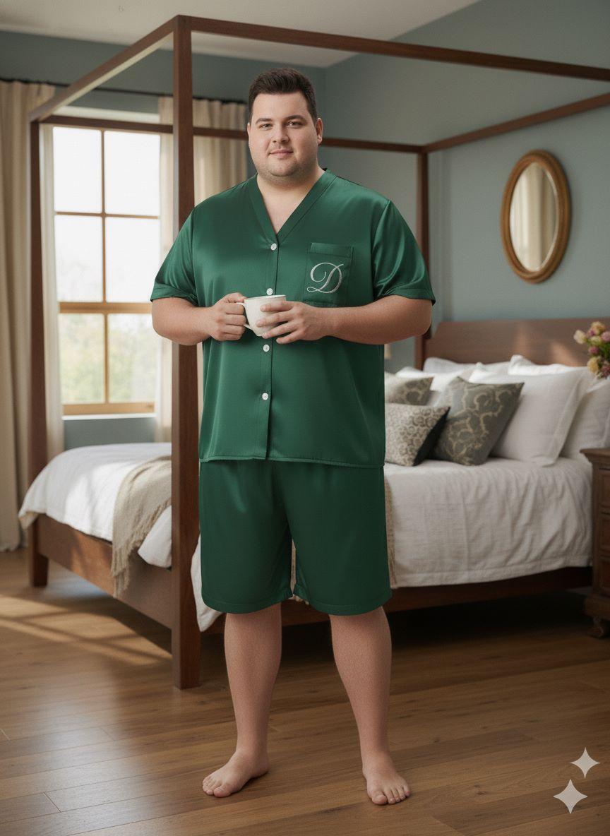 Pijama Curto Cetim Personalizado Plus Size a Partir 48