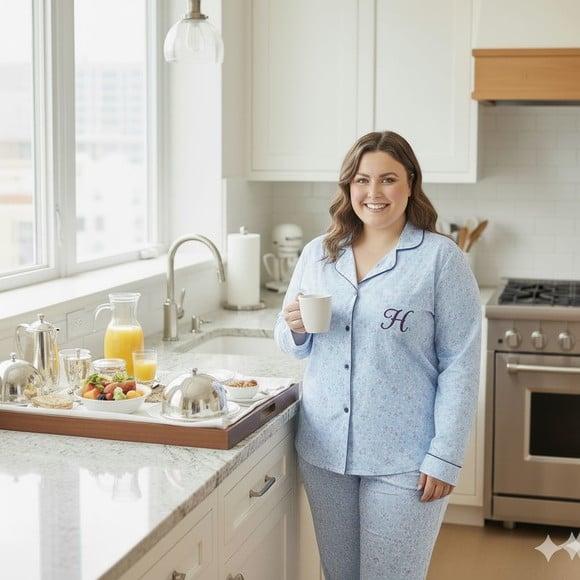 Pijama Longo Americ Algodão Person Plus a Partir 48 (min 2)