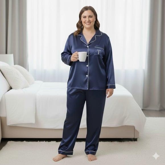 Pijama Longo Americano Cetim Person até 46 (min 10)
