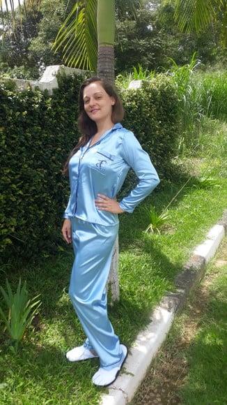 Pijama Longo Americano Cetim Person até 46 (min 6)