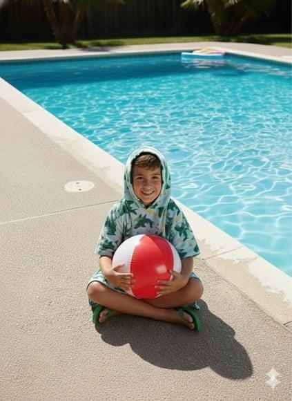Poncho Infantil Capa c/ Capuz para Praia ou Piscina Roupão G