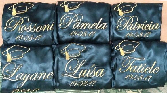 Robe Cetim Elastano Formatura Manga Bordado Person (min 25)