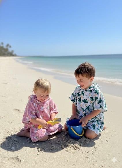 Poncho Infantil Capa c/ Capuz para Praia ou Piscina Roupão P