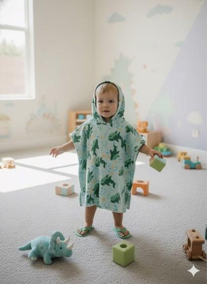Poncho Infantil Capa c/ Capuz para Praia ou Piscina Roupão P