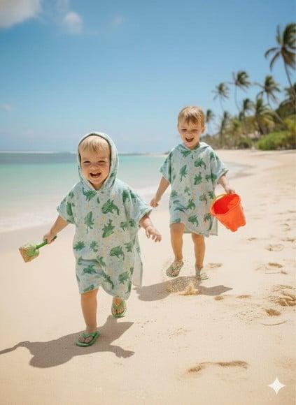 Poncho Infantil Capa c/ Capuz para Praia ou Piscina Roupão P