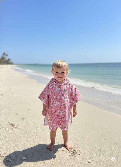 Poncho Infantil Capa c/ Capuz para Praia ou Piscina Roupão P