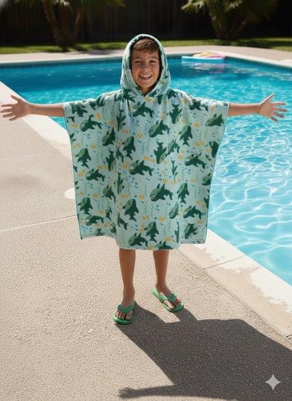 Poncho Infantil Capa c/ Capuz para Praia ou Piscina Roupão P