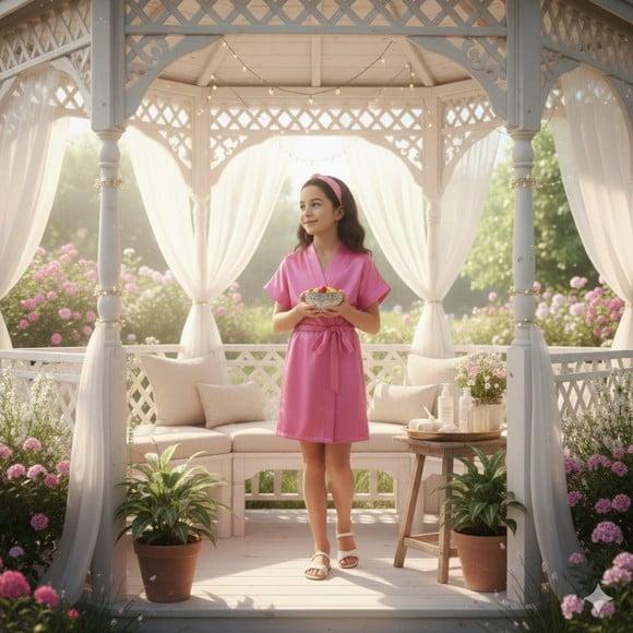 Robe Cetim Elastano Infantil Festa Spa Daminha Pers (min 3)
