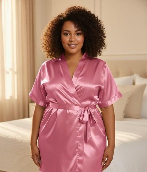 Robe Cetim Elastano Longo/midi Plus Size Personaliz (min 2)