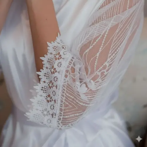 Robe Cetim Elastano Personalizado Manga de Tule