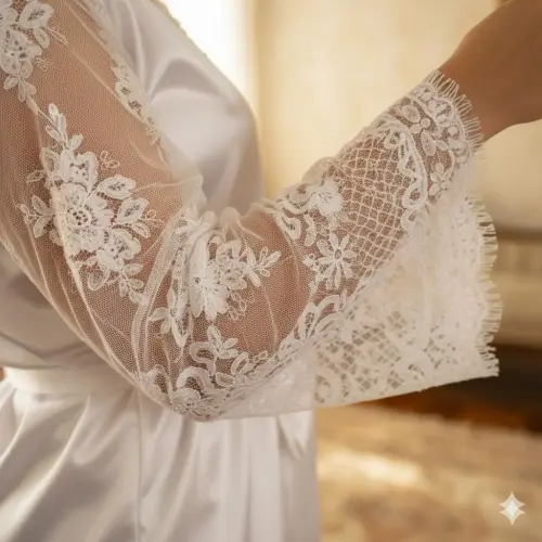 Robe Cetim Elastano Personalizado Manga de Tule Especial