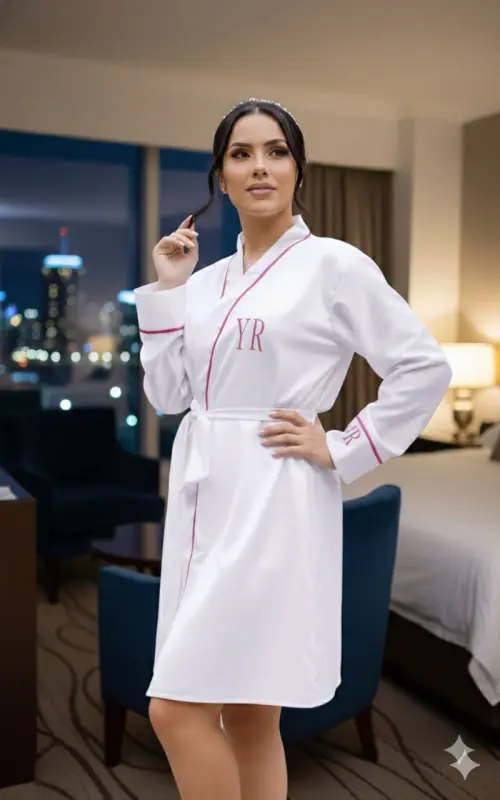 Robe Crepe Amanda Personalizado Manga com Viés