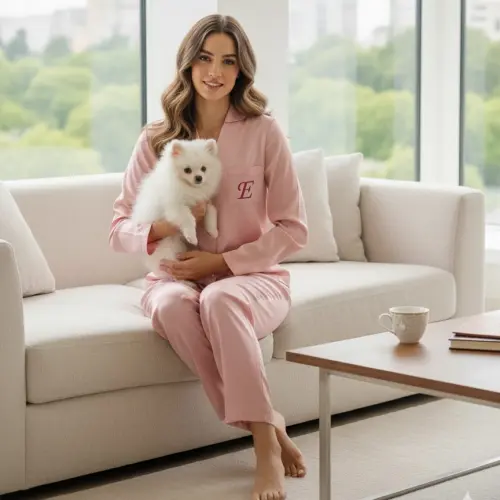 Pijama Longo em Cetim Personalizado até 46