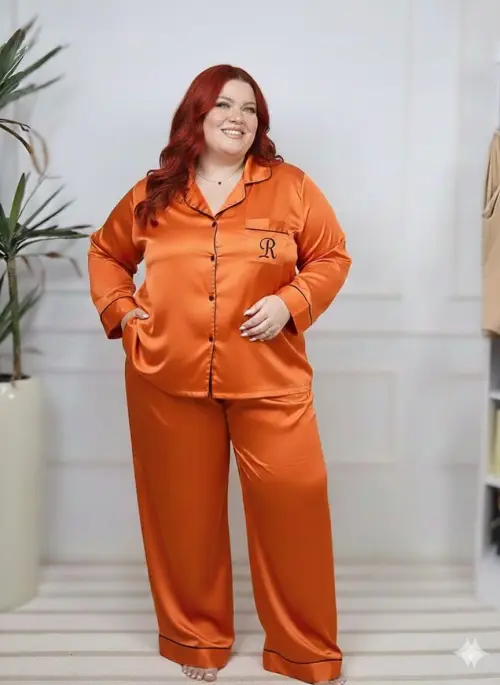 Pijama Longo Americano Cetim Person Plus Size a Partir 48