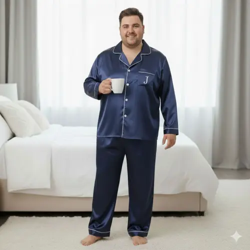 Pijama Longo Americano Cetim Person Plus Size a Partir 48