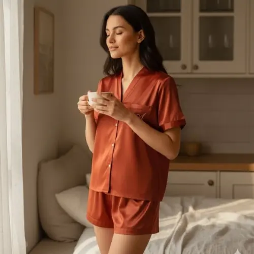 Pijama Curto em Cetim Personalizado até 46 (min 6)