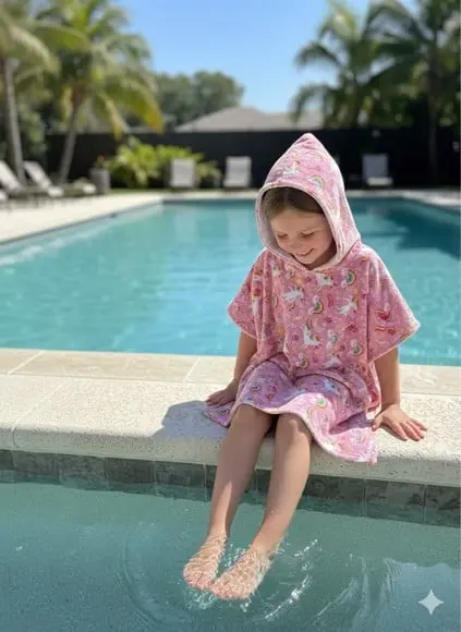Poncho Infantil Capa c/ Capuz para Praia ou Piscina Roupão G
