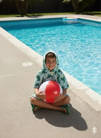 Poncho Infantil Capa c/ Capuz para Praia ou Piscina Roupão G