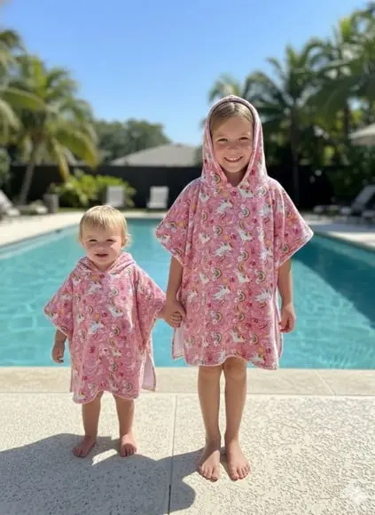 Poncho Infantil Capa c/ Capuz para Praia ou Piscina Roupão m