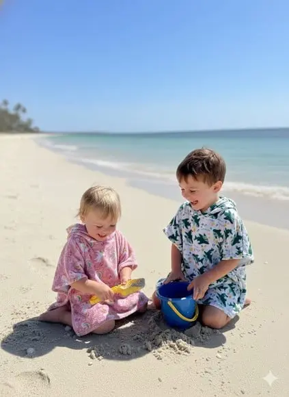 Poncho Infantil Capa c/ Capuz para Praia ou Piscina Roupão P